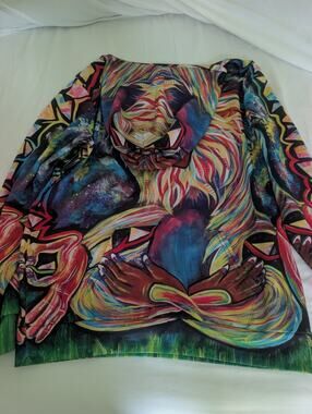 Vintage Disney Lion King Rafiki Sz M MultiColor Hoodie Simba Nala Wearable Art
